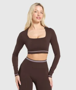 Contrast Seamless Crop Top