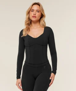 Corset Long Sleeve Crop Top
