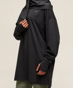 Covered Longline Cotton Long Sleeve Top