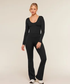 Crossover Back Flared Leggings