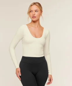 Crossover Back Long Sleeve Top