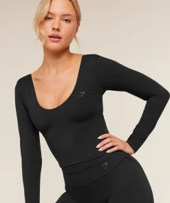 Crossover Back Long Sleeve Top