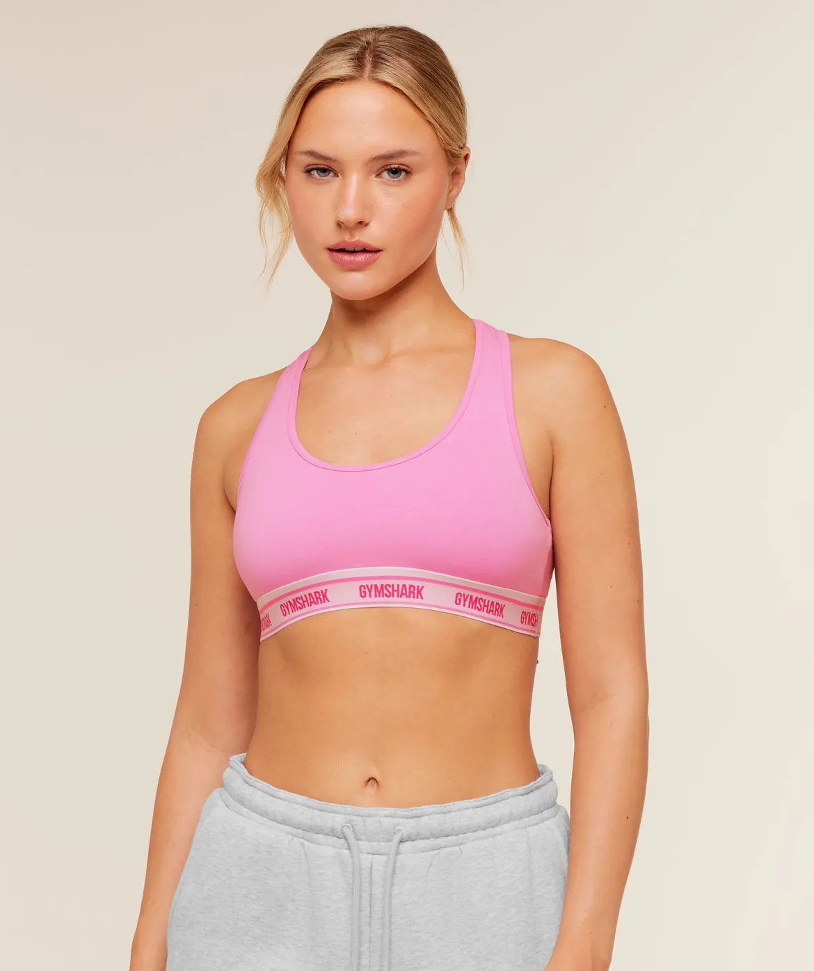 Elastic Branded Racerback Cotton Bralette