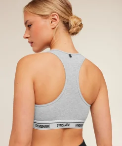 Elastic Branded Racerback Cotton Bralette