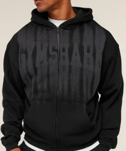 Fade Graphic Zip Through Hoodie