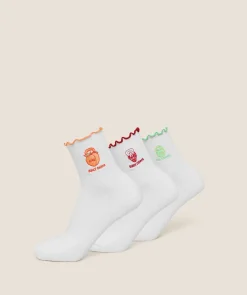Fruity Graphic Midi Frill Socks 3pk