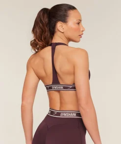 Light Support Halter Neck Logo Sports Bra
