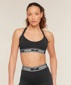 Light Support Halter Neck Logo Sports Bra