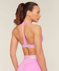 Light Support Halter Neck Logo Sports Bra