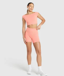 Luxe Seamless Boat Neck Crop Top