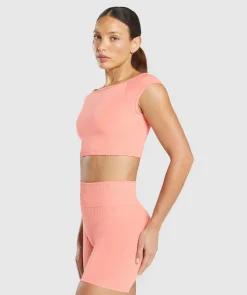 Luxe Seamless Boat Neck Crop Top