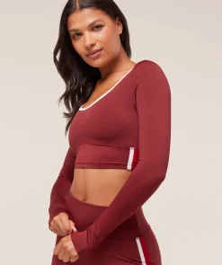 Piping Long Sleeve Crop Top
