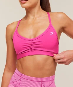 Ruched Strappy Sports Bra
