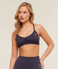 Ruched Strappy Sports Bra