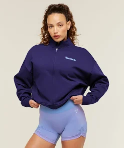 Script Embroidery Full Zip Jacket