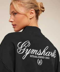 Script Embroidery Oversized Zip Through