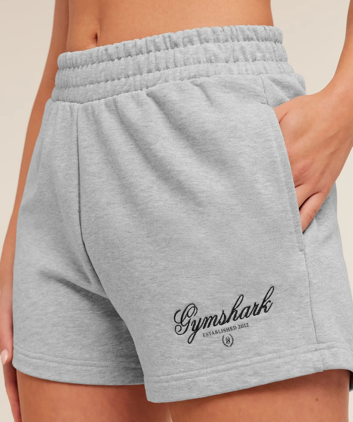 Script Embroidery Shorts