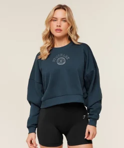 Worn Crest Graphic Sweatshirt
